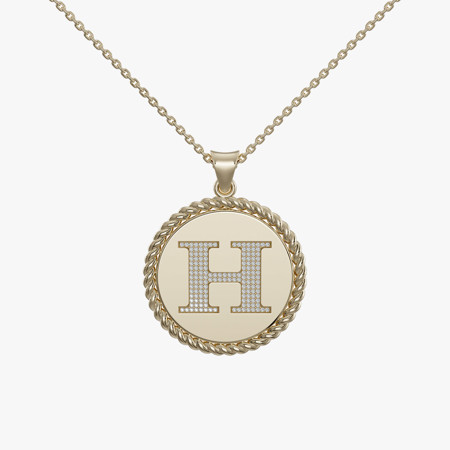 Alphabet (H) Large Jewelry Pendant